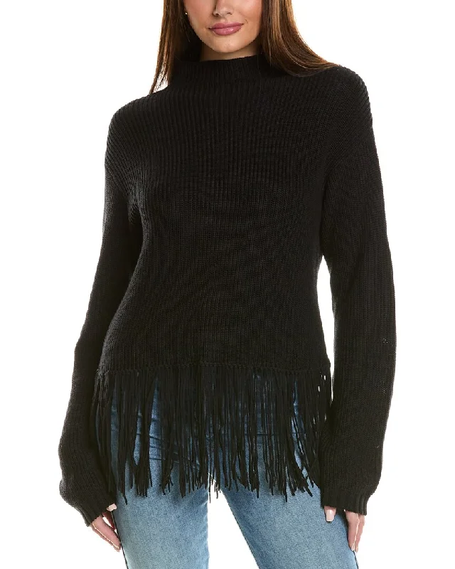 Stylish Savings Hannah Rose Hadley Mock Neck Cashmere-Blend Sweater