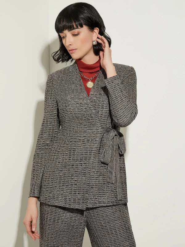 Affordable Women's Clothing Sale Online Tweed Side Tie Knit Blazer