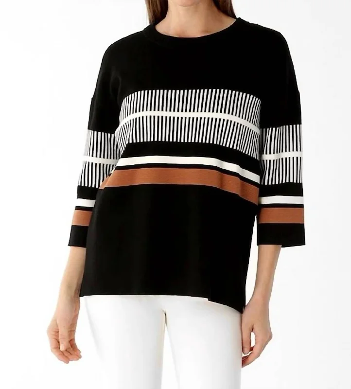 Latest Fashion Margaret Multi-Tone Sweater In Black