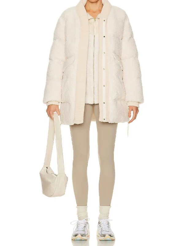 Online Shopping Boutiques Wynn Sherpa Puffer Coat In Sandshell