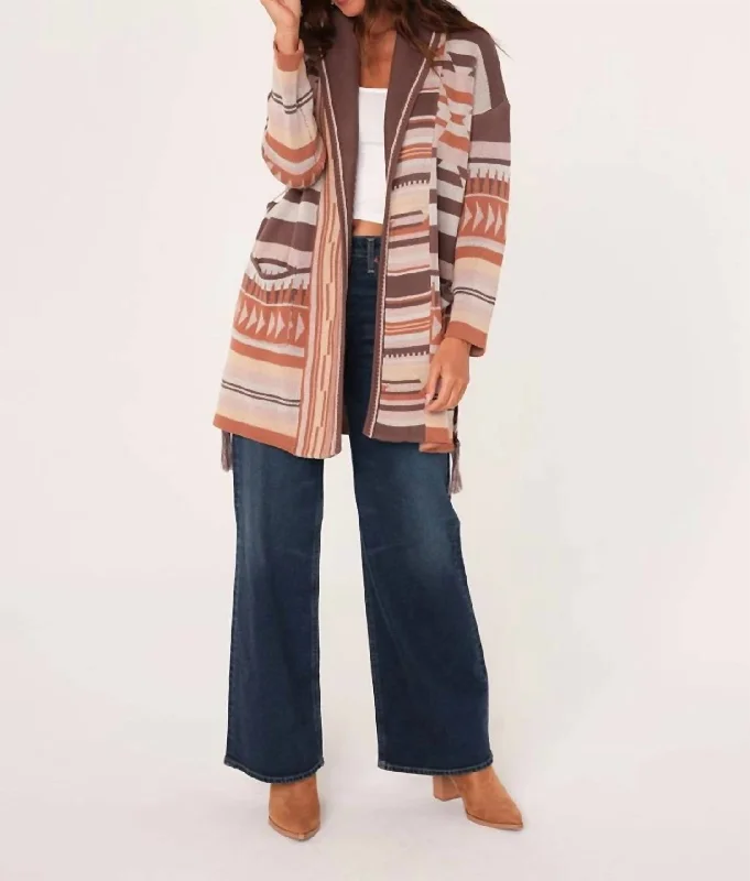 Trend Alert Heritage Jacquard Wrap Cardigan In Aztec