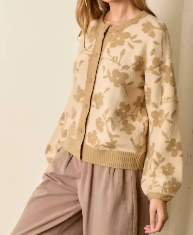 Exquisite Craftsmanship Ettie Cardigan In Taupe