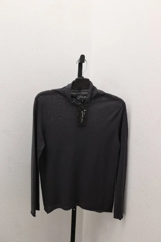 Casual Chic Turtleneck Top In Charcoal