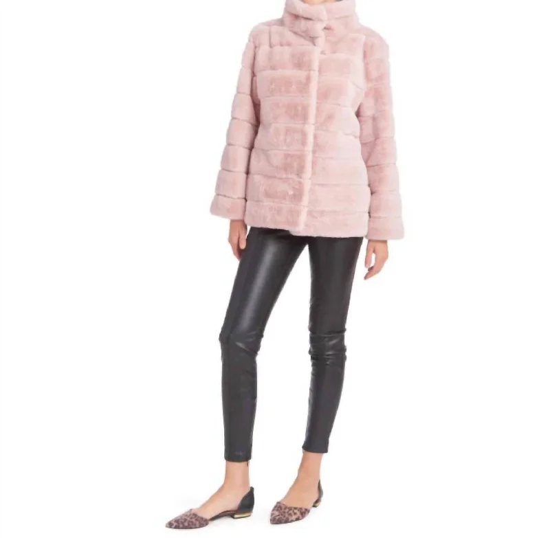 Best Online Boutiques For Women Coco Lux Faux Fur Coat In Pink