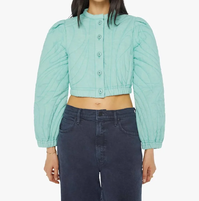 Women's Clothes Online Shopping The Rough Puff In Pastel Teal