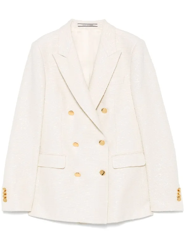 Preppy Style Tagliatore Women's Jackets ivory