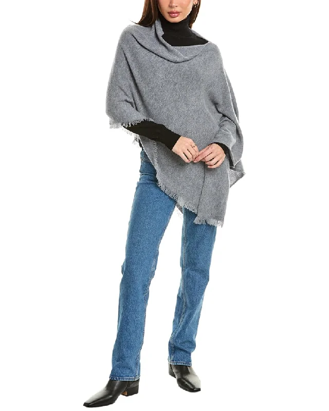 Trendy Threads Amicale Cashmere Fringe Asymmetrical Cashmere Poncho