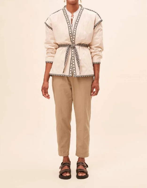 Women's Party Outfit Evan Quilted Coat In Cream