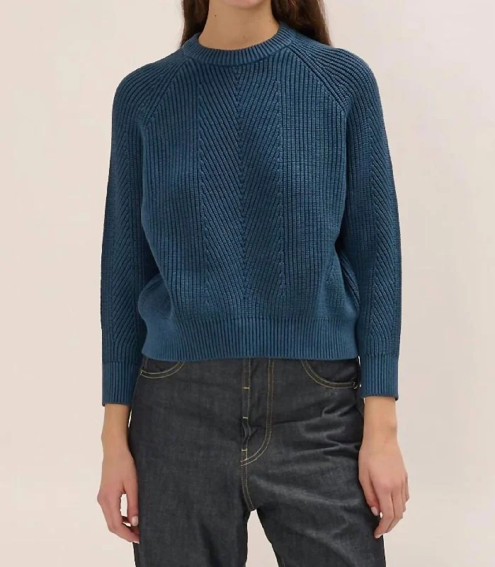 Trendy Fashion for Women Chelsea Cotton Sweater In Indigo