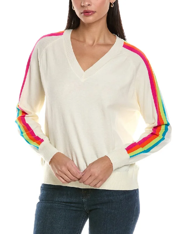 Limited Time Offer ANNA KAY Rainbow Stripe Cashmere-Blend Sweater