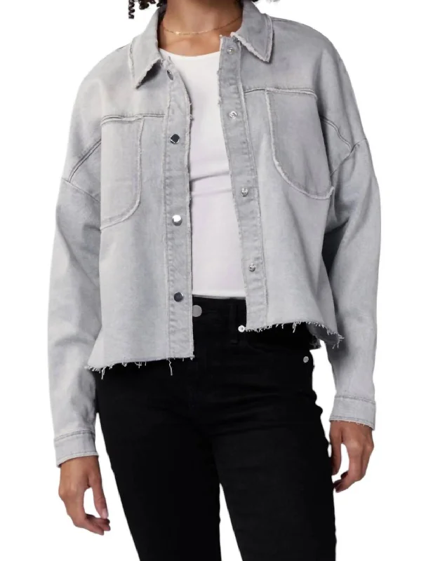 Women's Clothing Brands Cropped Gina Dovey Jacket In Grey