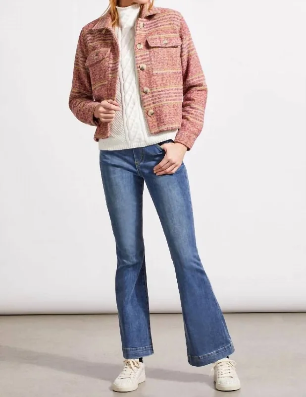 Women's Urban Clothing Crop Shacket In Antique Rose