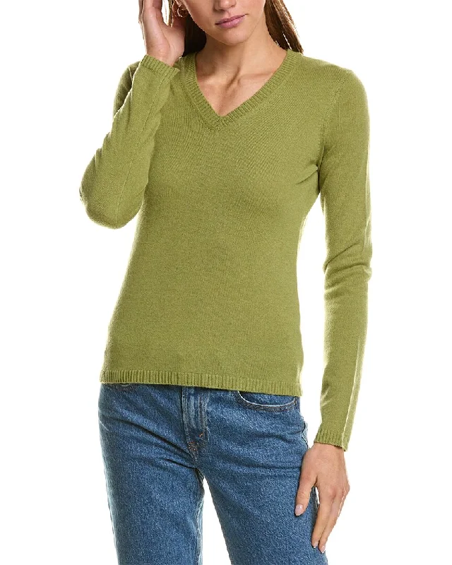 Vintage Retro Party Wear InCashmere V-Neck Cashmere Sweater