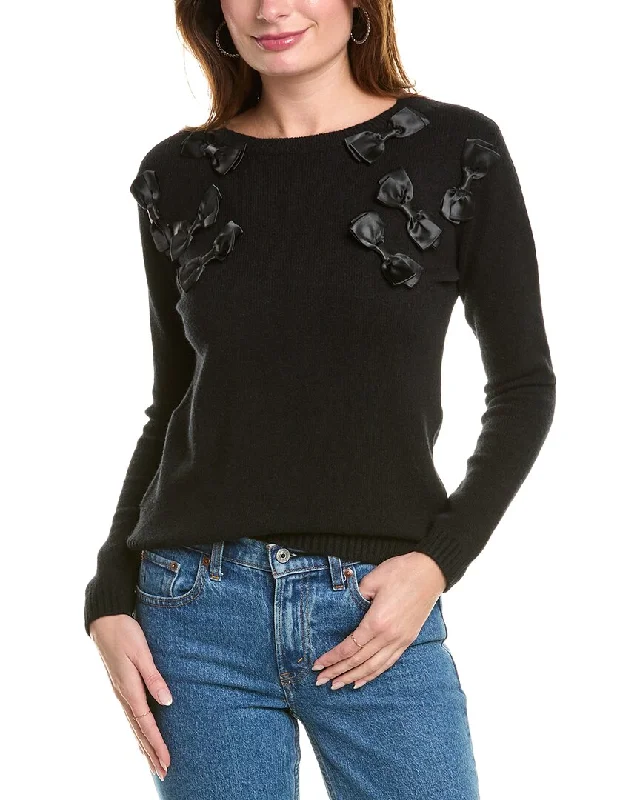 Minimalist Elegant Gracia Bow Appliques Sweater
