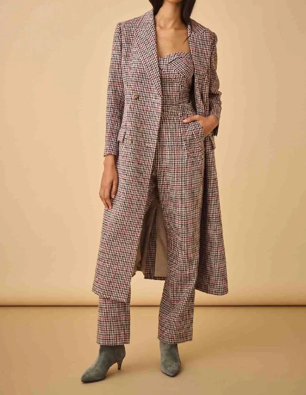 Clothes For Women Travel Coat In Clarence Houndstooth
