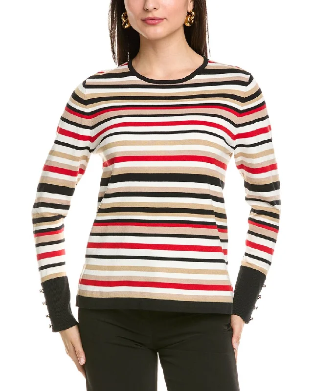 Limited Time Offers Anne Klein Boat Neck Button Sleeve Sweater