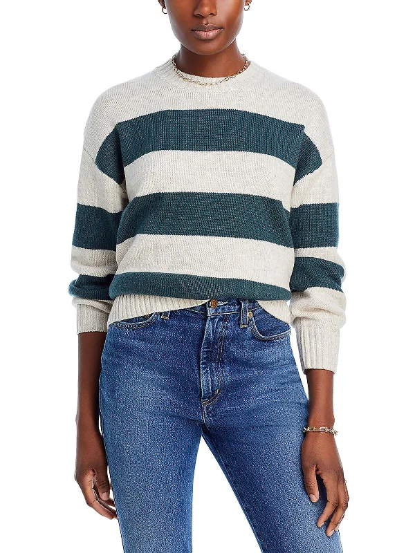Special Occasion Wear Womens Crewneck Striped Pullover Sweater