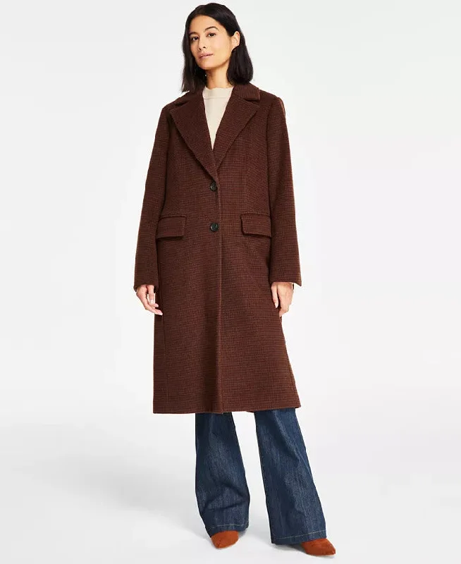 Women's Clothes For Special Occasions Michael Michael Kors Women's Check Wool Coat, Chocolate Hound