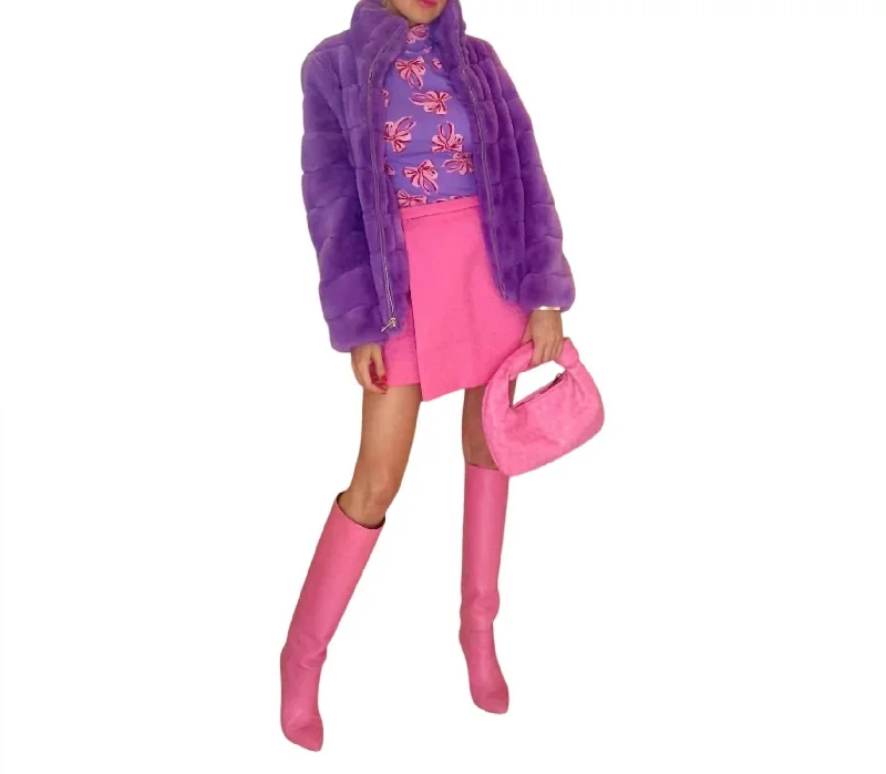 Women's Professional Clothes Coco Lux Faux Fur Coat In Violet