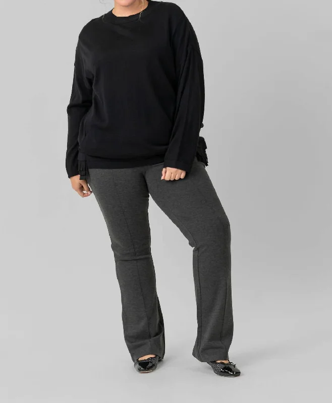 Seasonal Trend Fringe Wool Sweater In Black