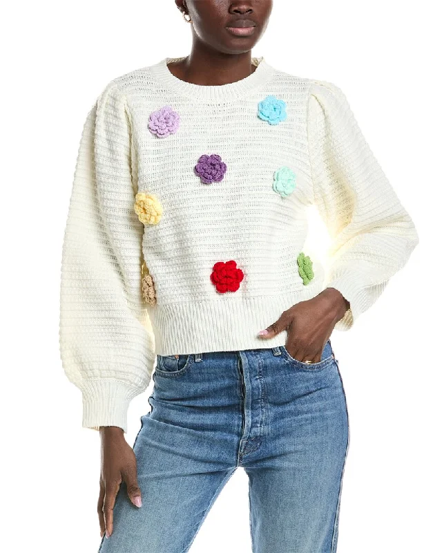 Chic Trends For The Fashion Savvy Gracia Floral Crochet Sweater