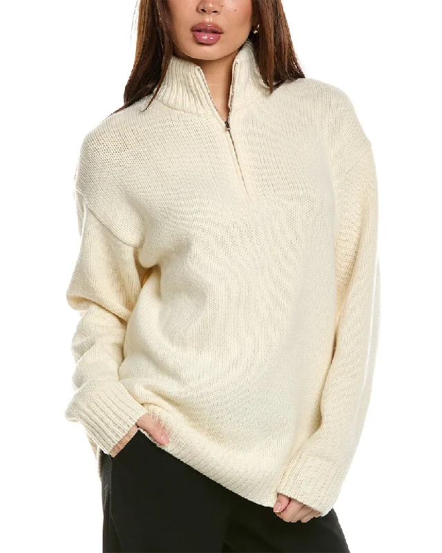 Unleash Your Trend Driven Style Theory Wool & Cashmere-Blend Half-Zip Pullover Sweater