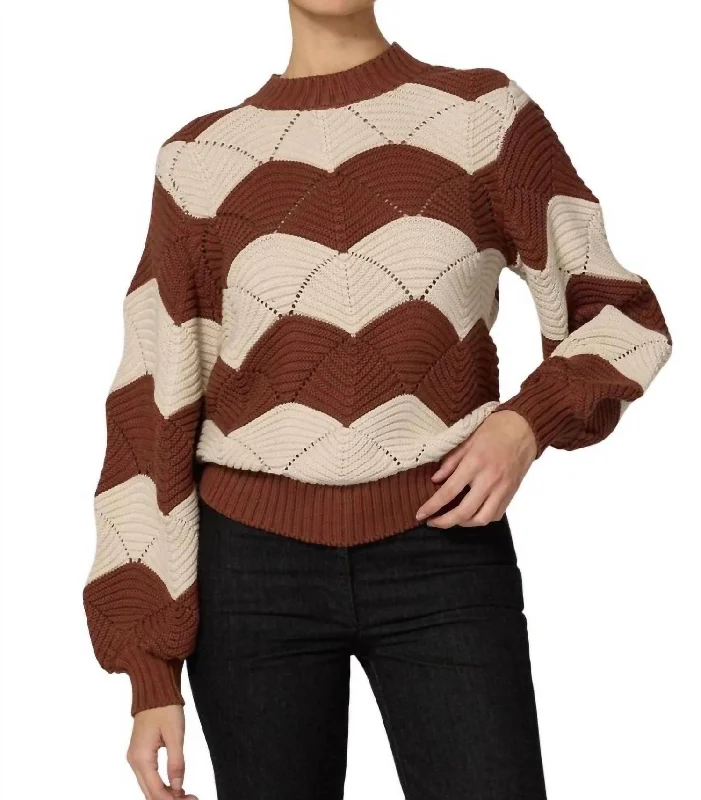Trendy Urban Attire Kori Sweater In Terracotta