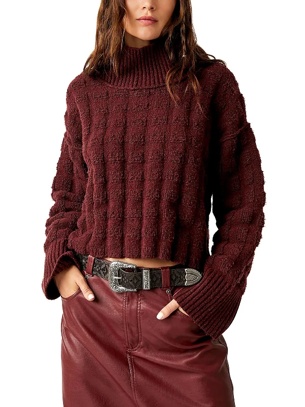 Budget Friendly Fashion Soul Searcher Womens Textured Pullover Mock Turtleneck Sweater