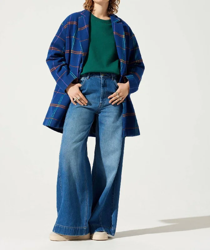 Sale Clothes Online Loose Coat In Electric Tiles