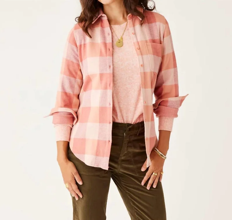 Sustainable Women's Clothes Fairbanks Super Soft Shirt In Lt> Henna Check