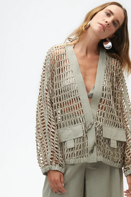 Women's Activewear Attire Trimmed Mesh Jacket