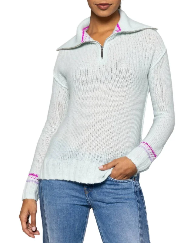 Elegant Ensemble Powder Posh Sweater In Barely Blue
