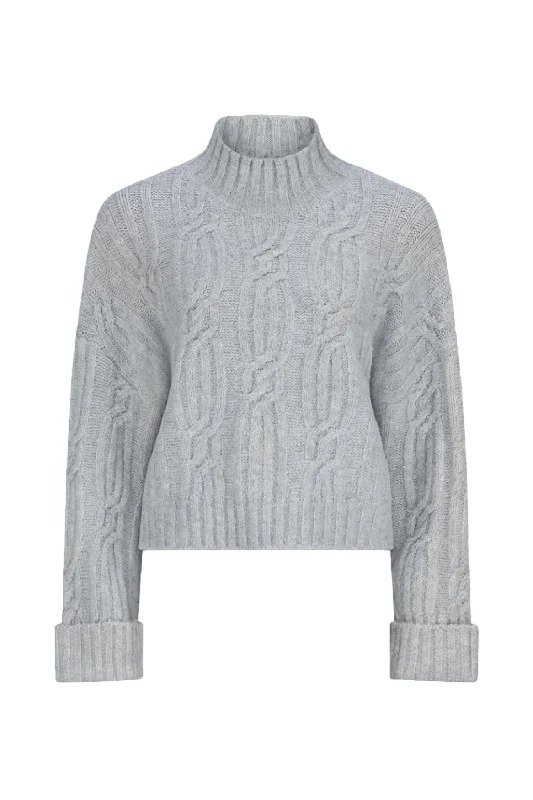 Hollywood Glam Award - Show Style Women's Kensy Knit Sweater In Heather Gray
