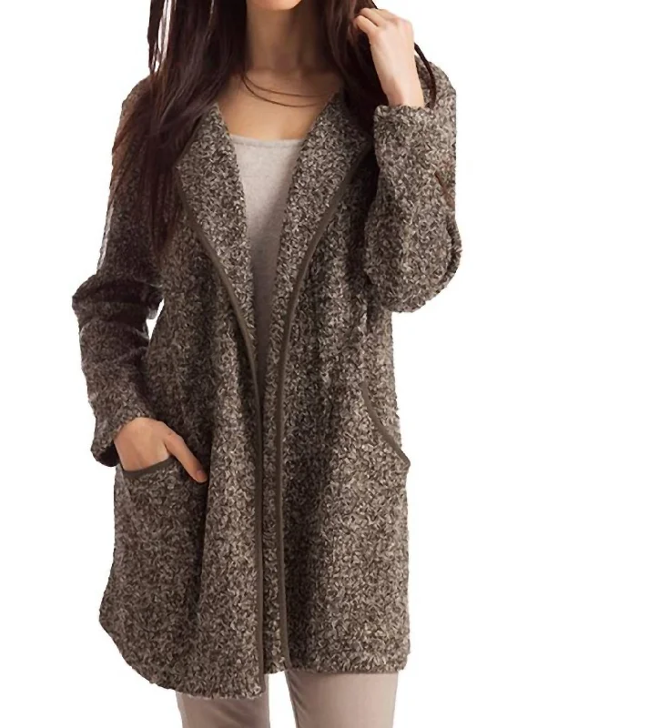 Quick Grab Deals Lara Long Tweed Cardigan In Olive Multi