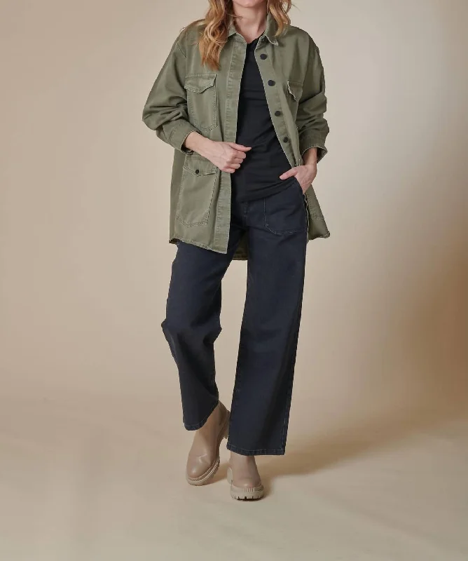Women's Evening Clothing Utility Jacket In Green