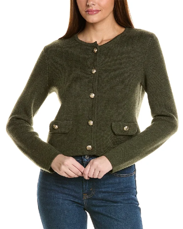 Limited Stock, Big Discounts Bruno Magli Cropped Crewneck Wool Jacket