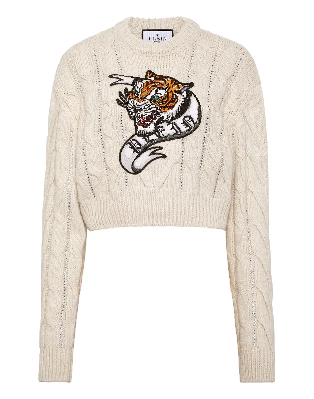 Bold Patterns Wool Blend Pullover Round Neck LS Tattoo