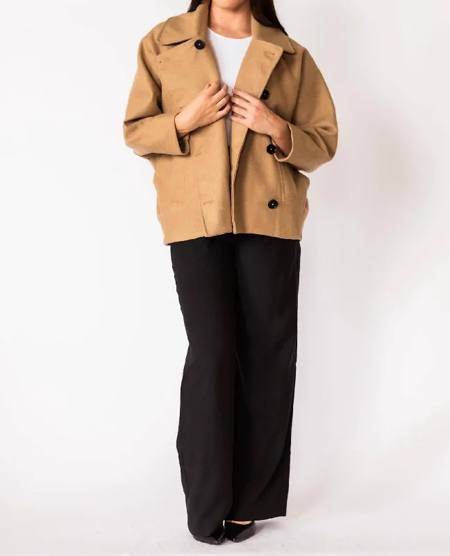 Premium Fabrics Clara Coat In Brown