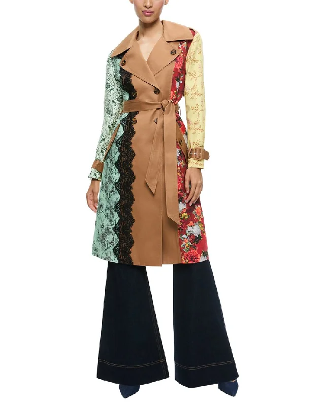 Comfortable Women's Apparel alice + olivia Keith Midi Linen-Blend Trench Coat