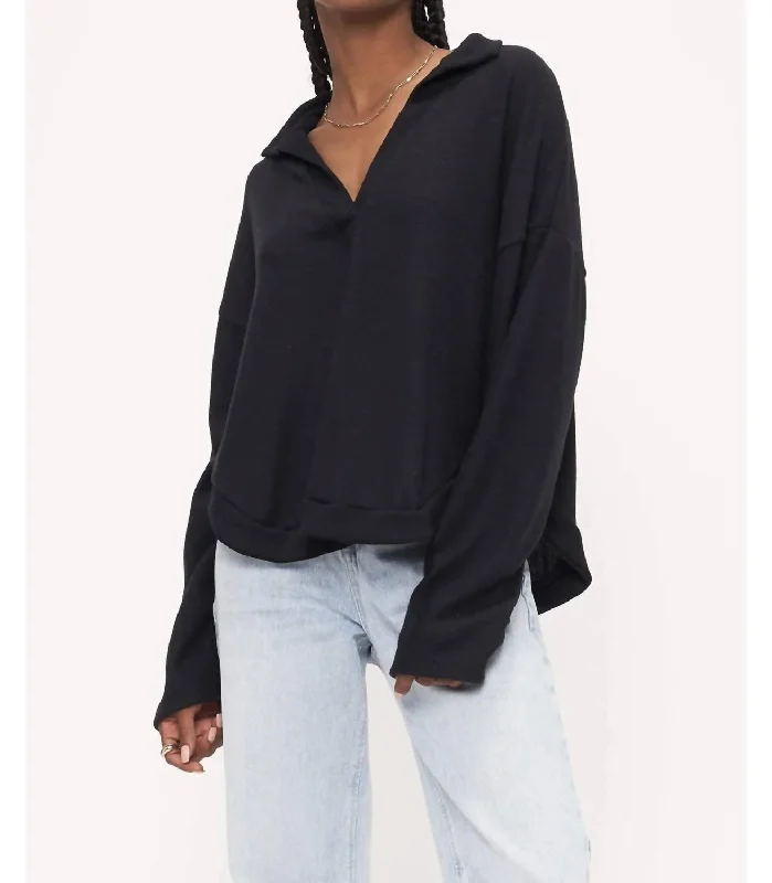 Special Occasion Wear Emelie Cozy Longsleeve Top In Black