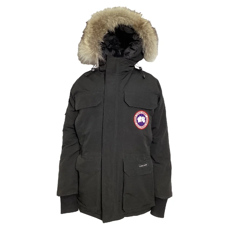 VIP Member Discount Canada Goose Expedition Fur-Trim Down Jacket in Black Nylon