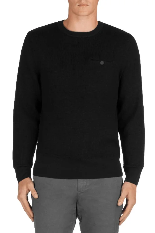 Chic Outfits Coolidge Wool Crew Neck Sweater In Black