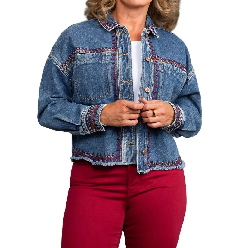 Casual Attire For Women Embroidered Denim Jacket