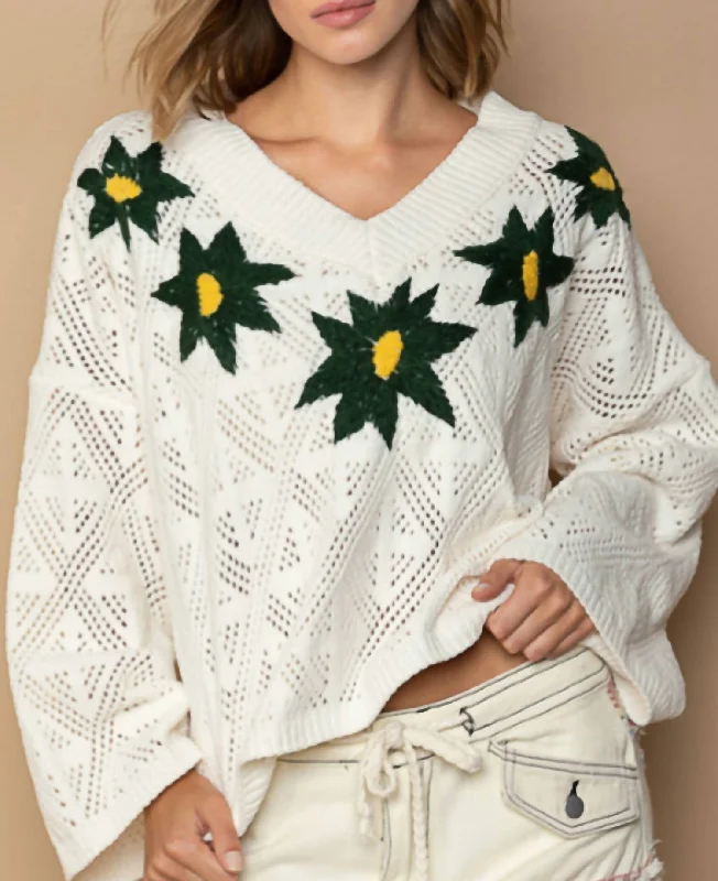 Casual Chic Nora Knit Sweater In White