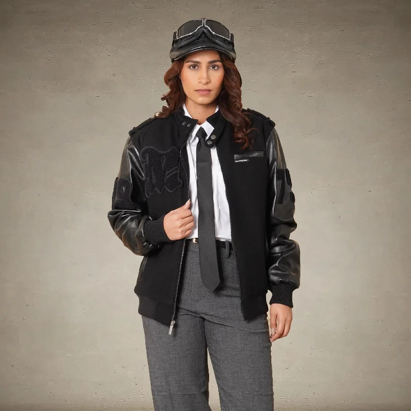 Women's Stylish Vacation Attire Women's Oversized Varsity Jacket