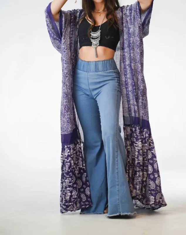 Chic & Cozy Apparel Ada Duster Kimono In Purple