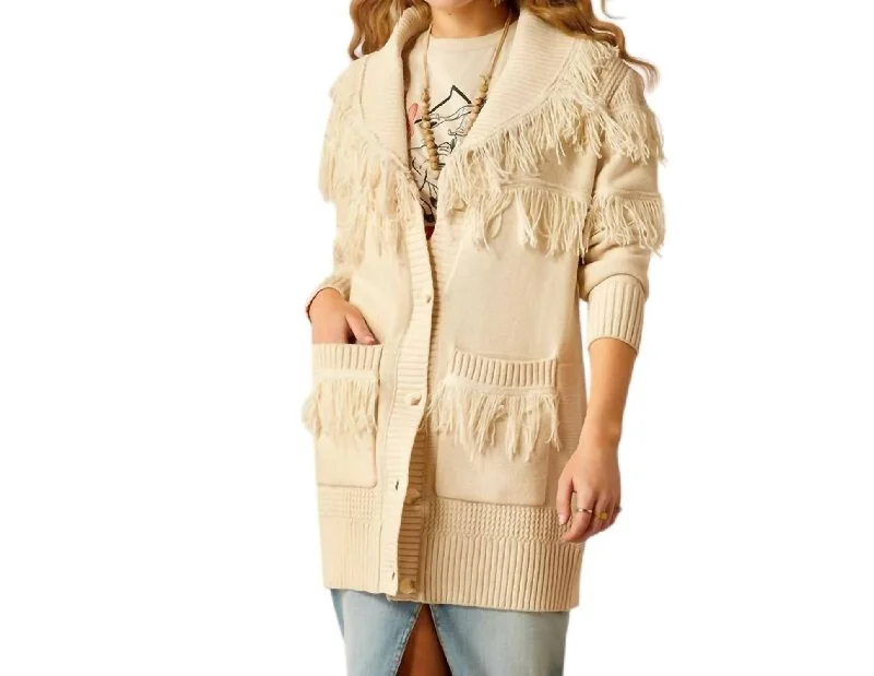 Formal Outfit Women's Luz Fringe Sweater In Summer Sand
