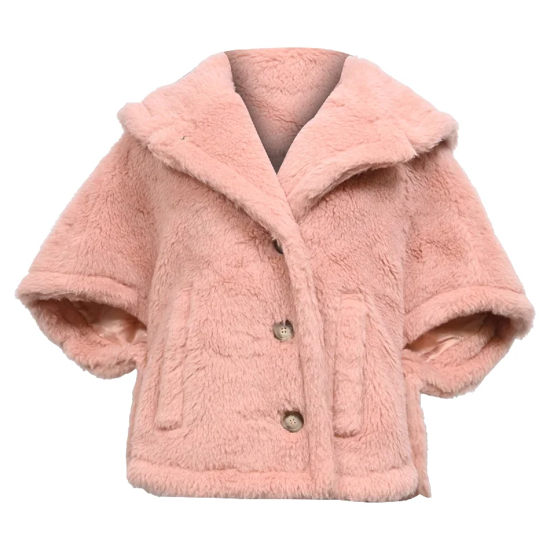 Premium Fabrics Max Mara Short-Sleeved Jacket in Pink Wool