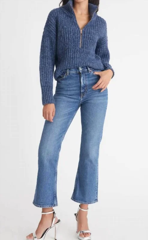 Last Chance Sale Jackie: Half- Zip Front Pullover In Indigo