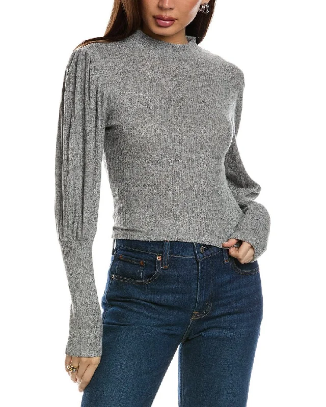 Feminine Charm Isla Ciel Puff Sleeve Crop Sweater